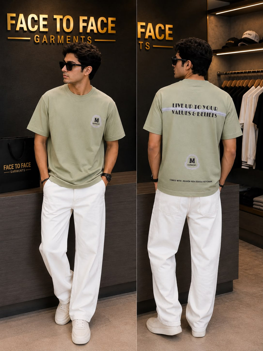 Round Neck Drop Shoulder T-Shirts for Men | Face to Face Garments