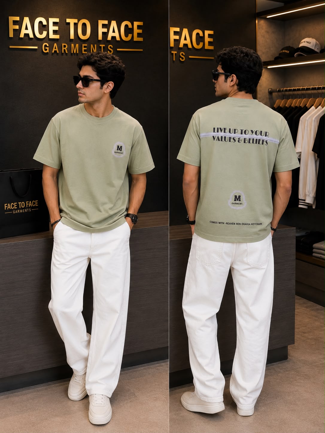 Round Neck Drop Shoulder T-Shirts for Men | Face to Face Garments