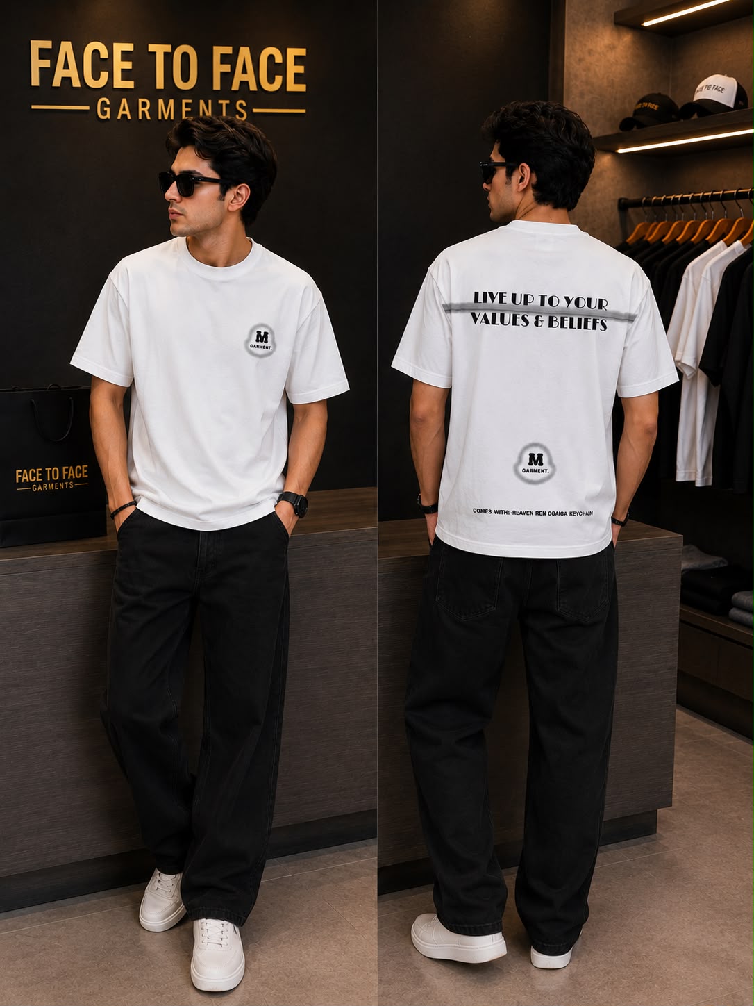 Round Neck Drop Shoulder T-Shirts for Men | Face to Face Garments