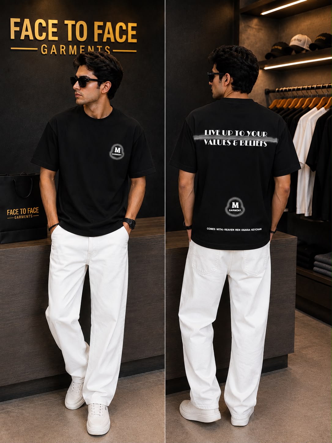Round Neck Drop Shoulder T-Shirts for Men | Face to Face Garments