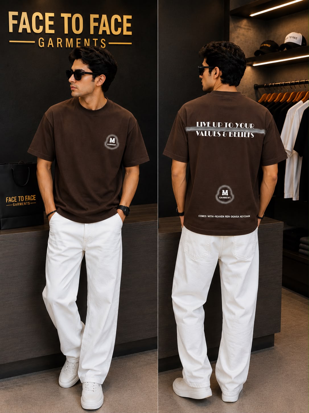 Round Neck Drop Shoulder T-Shirts for Men | Face to Face Garments